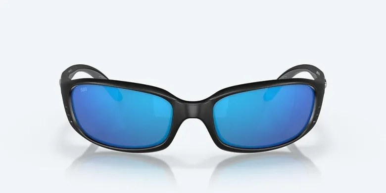 Costa Brine Matte Black Frame With Mirror Blue Lens 580G Polarized Sunglasses