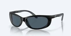 Costa Fathom Matte Black Frame With Gray Mirror Lens 580P Polarized Sunglasses