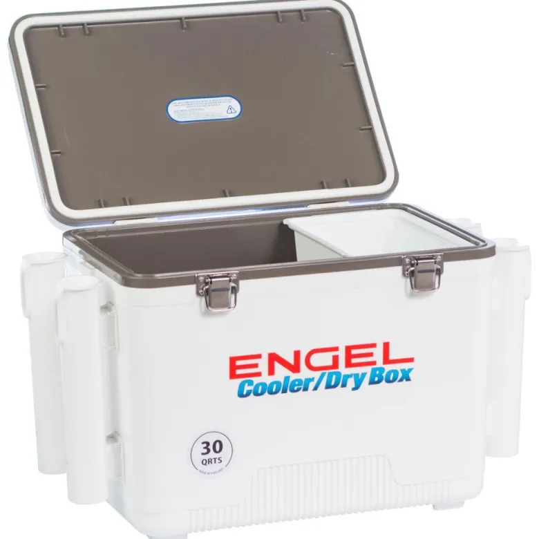 Engel 30 Quart Drybox/Cooler with Rod Holders