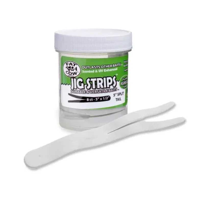 Fat Cow Scented Jig Strips Split Tail 5"