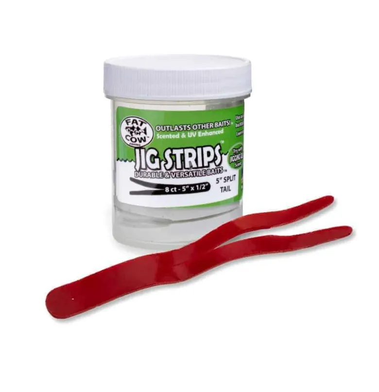 Fat Cow Scented Jig Strips Split Tail 5"