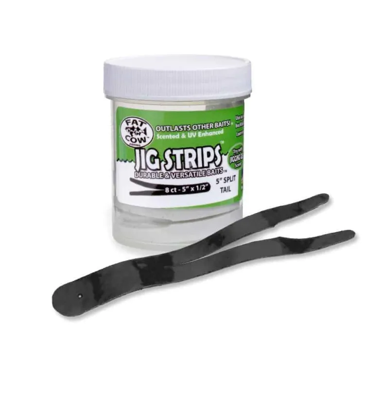 Fat Cow Scented Jig Strips Split Tail 5"