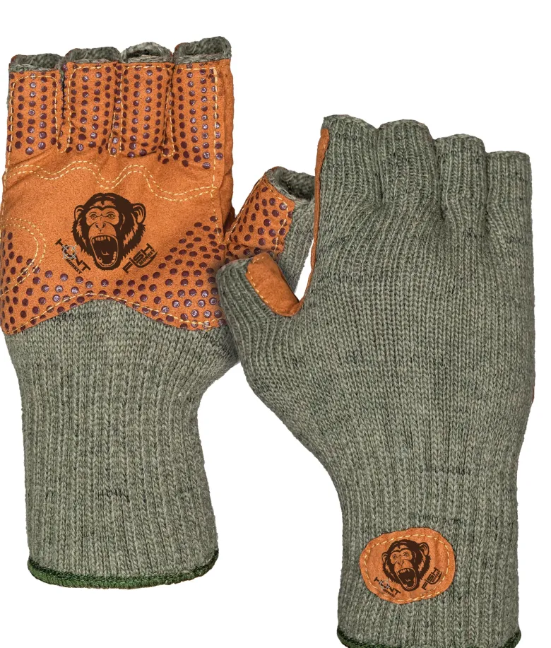 Fish Monkey Wooly Wool Half Finger Gloves