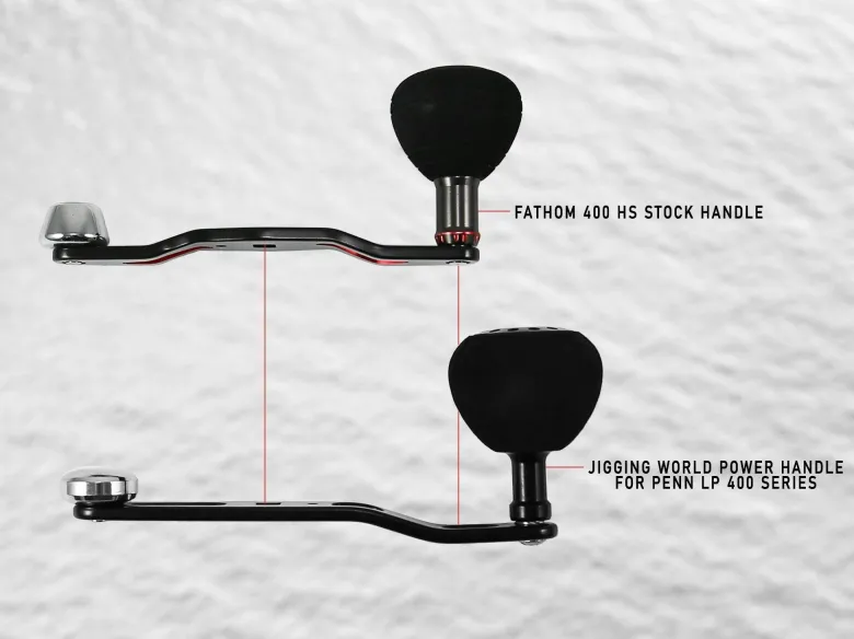 Jigging World - Power Handles for Penn Squall 400 & Fathom 400 Low Profile Reels