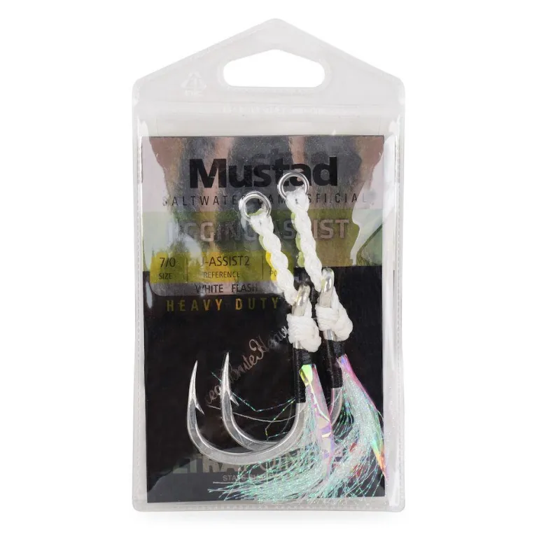 Mustad J-Assist2 Heavy Duty Jigging Assist Rig with White Flash