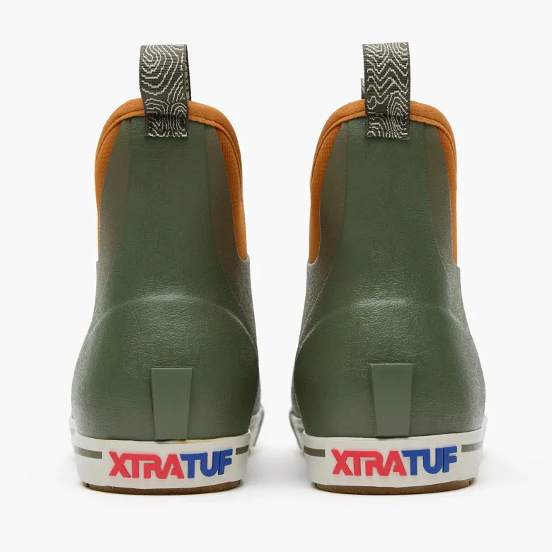 Xtratuf Men's Camp Fleece Lined 6" Ankle Deck Boots Dark Olive Spice